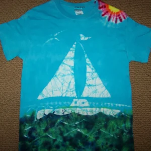 closeup shot of the Sailboat Print T shirt