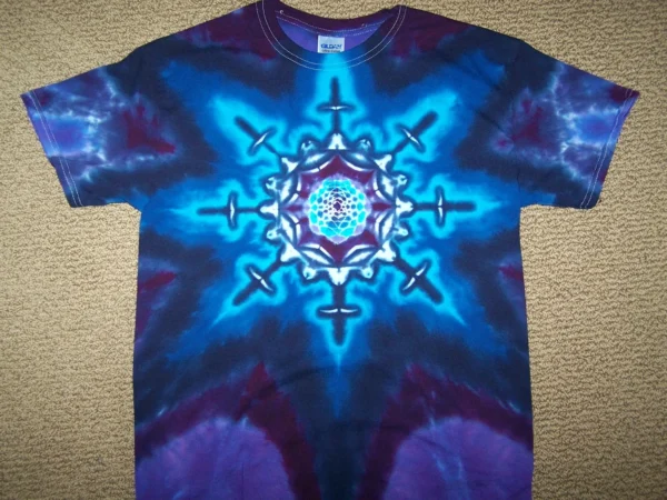 blue Color Snowflake t shirt Print