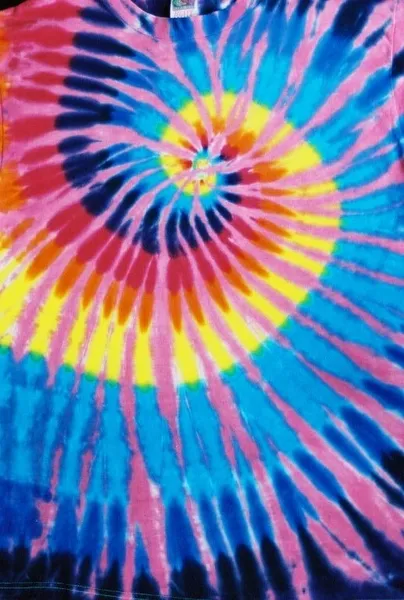 closeup shot of the Spiral print of a t shirt