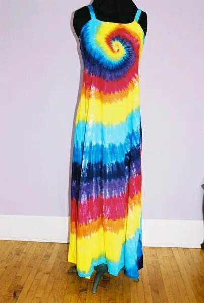 Rainbow Spiral Dress Ribbon Strap Long